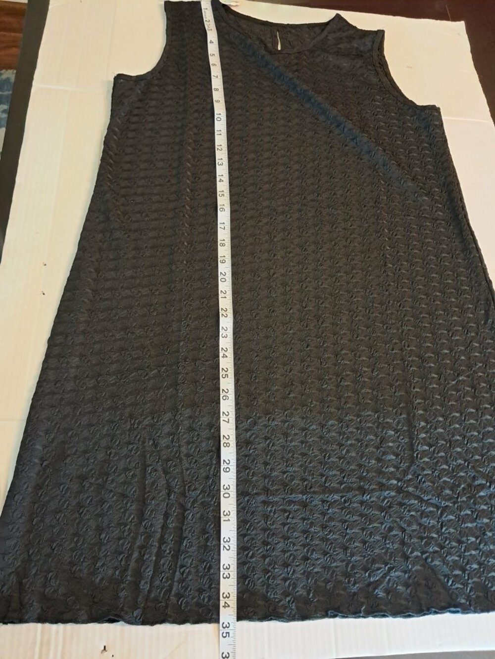 Black Textured Sleeveless Dress Size L - Picture 6 of 7